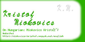 kristof miokovics business card